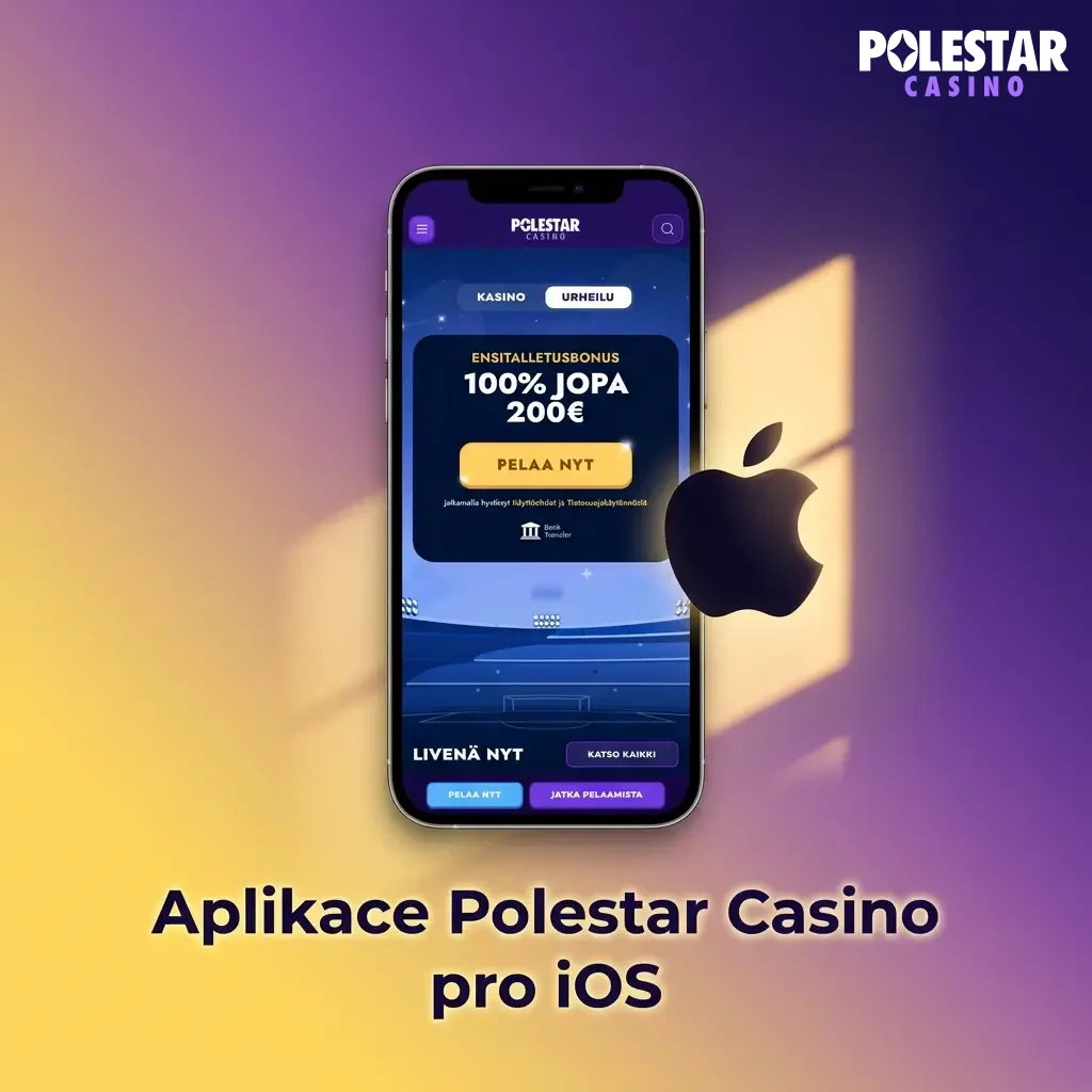 Mobilní aplikace Polestar Casino pro iOS na iPhone a iPad s kasinem, sázením a platbami
