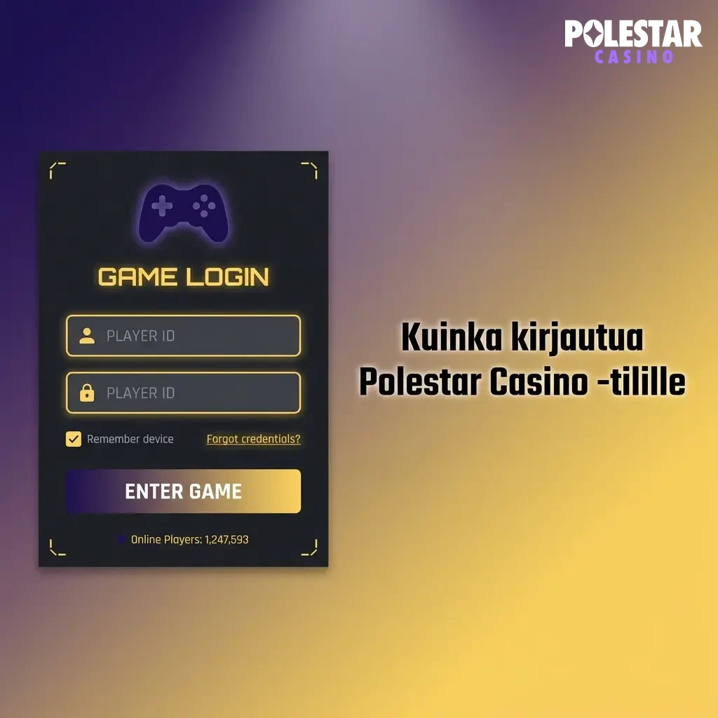 Polestar Casino login page with email and password fields and a login button in the top right corner
