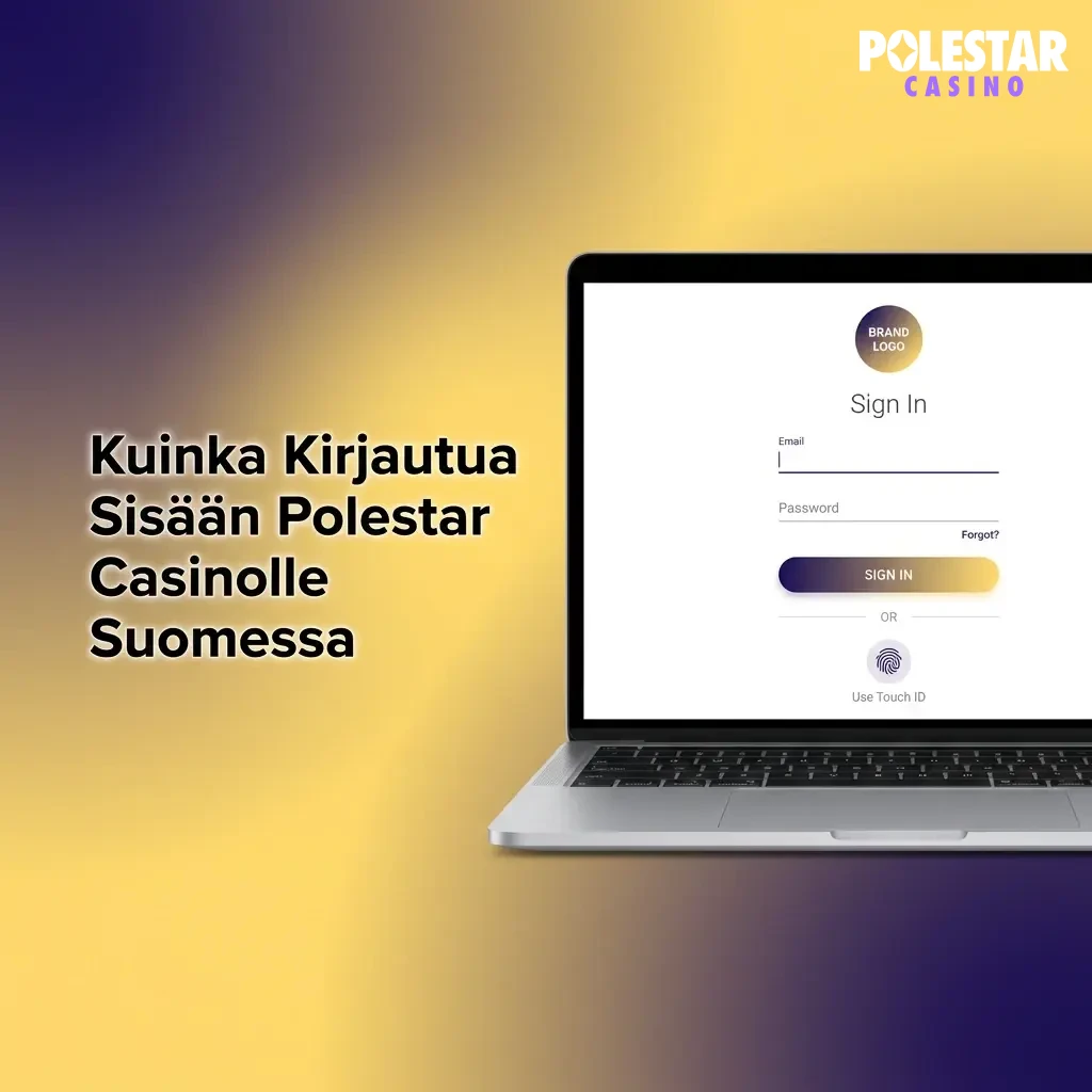 Polestar Casino login page in Finland showing email and password fields with a login button