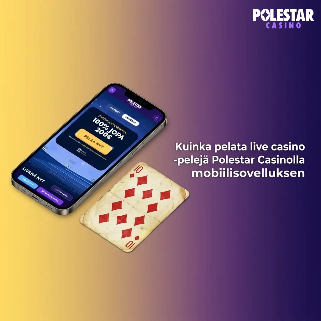 Mobile phone displaying Polestar Casino live dealer games with touchscreen betting interface