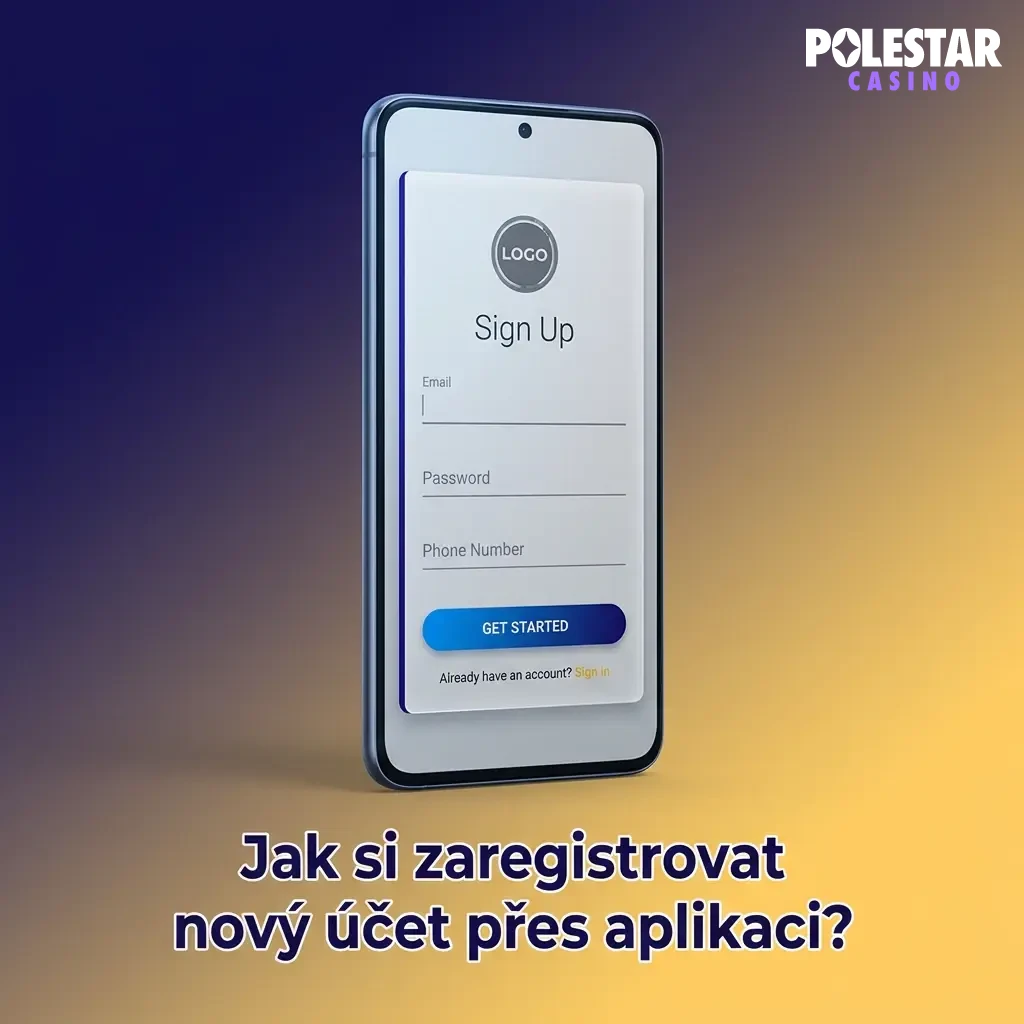 Polestar Casino app registration steps showing sign-up form with email, phone, or social media options